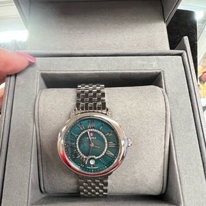 Stunning Pre owned Michele watch .Stainless band , diamonds & includes  box 🎁